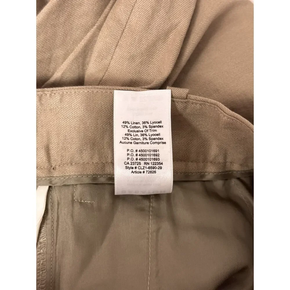 Aritzia Pants 2 Womens Babaton Linen Twill Pleated Trouser Effortless